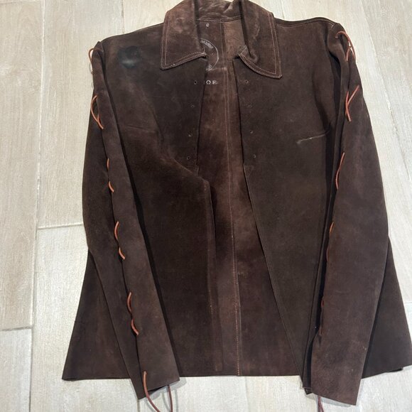 Womens By Excelsior Dark Chocolate Brown Suede Made in Spain Vintage Jacket S - Picture 2 of 11